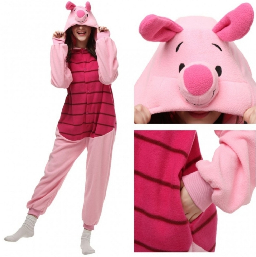 Piglet Onesie Adult Sz Large Hallowitch  Pooh